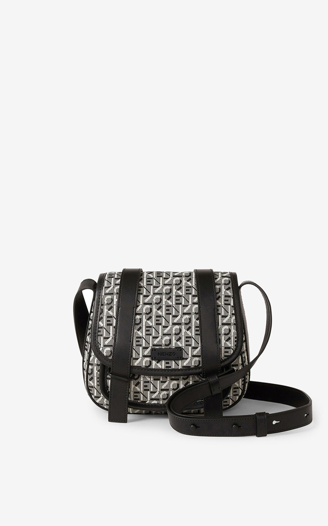 Kenzo Courier small jacquard τσαντα messenger γυναικεια γκρι | GR699736